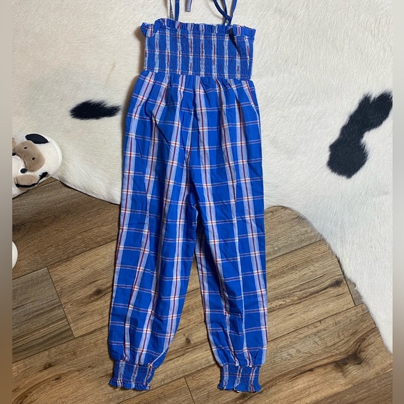 SweetHoney Girls' Plaid Bow Decor Cami Jumpsuit - Picture 6 of 8